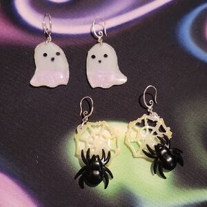 👻🕷Ghost and Spider Halloween Earrings Set🕷👻